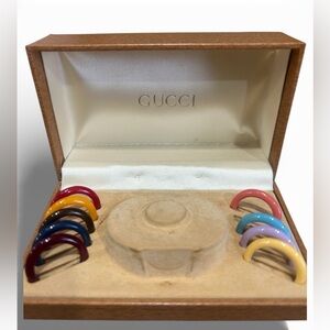 Gucci Vintage Multicolor Plastic Watch Bezel Inserts Set with Original Box